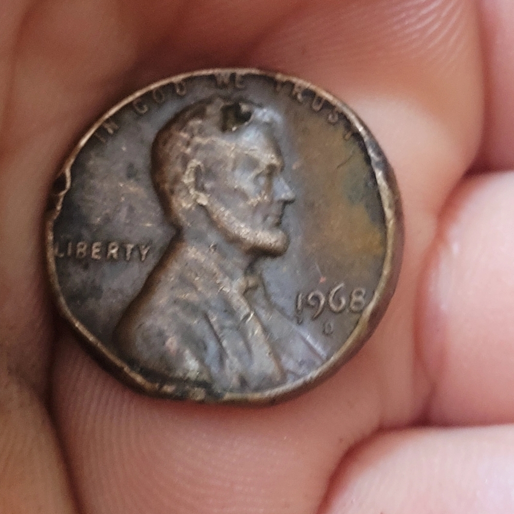 Liberty 1968 Bronze Coin with Errors Very Unique One Of A Kind